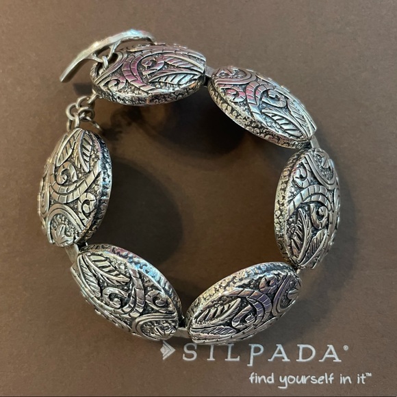 Silpada Ancient Scrolls Sterling Silver Bracelet B2092 - Picture 8 of 16